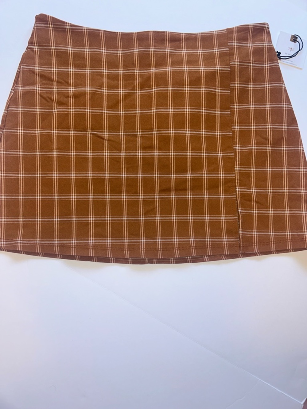 Women’s Originality Brown Plaid Preppy Mini Skirt